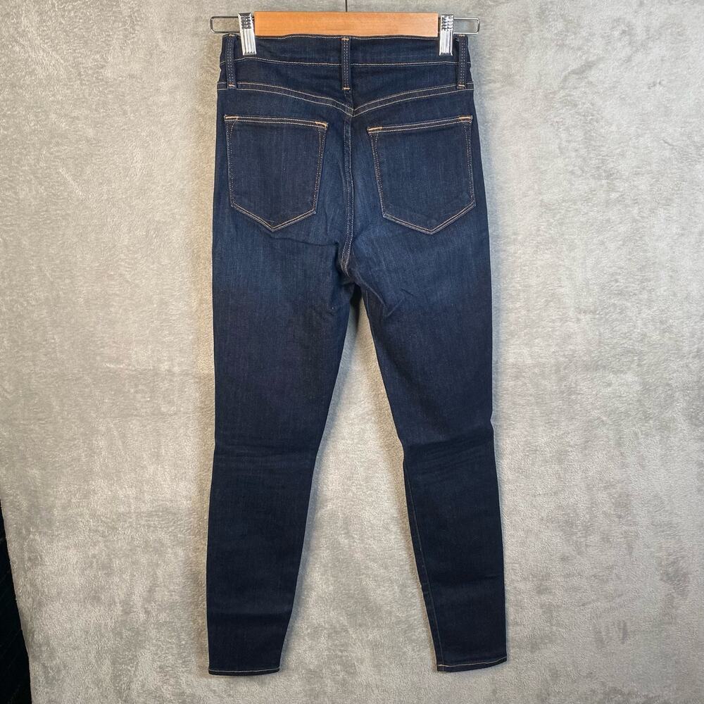 Frame Denim Jeans Women Size 25 Le High Skinny Crop Dark Blue Denim Stretch - Picture 2 of 14
